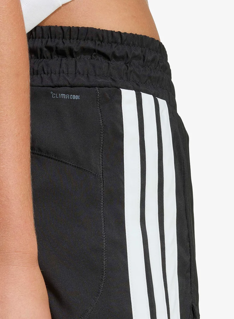 Adidas BLACK/WHITE 3" 3" Pacer Workout Woven High Rise Shorts for Women | Best Price UAE