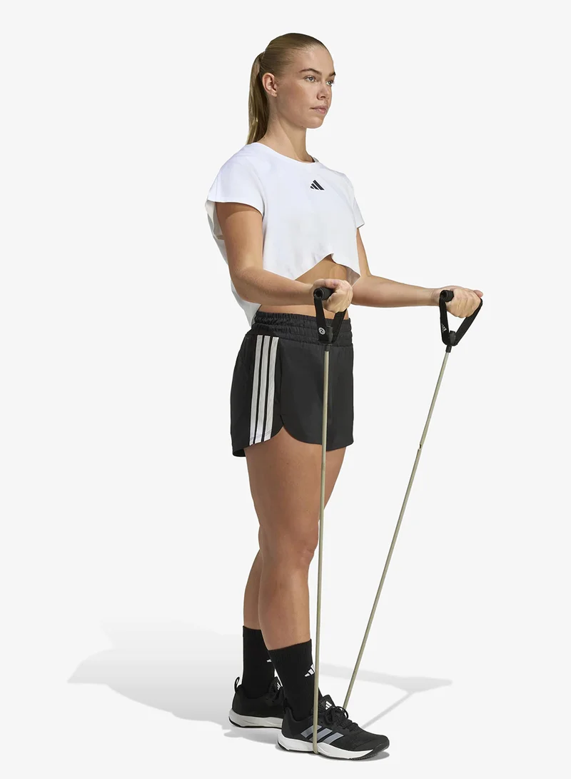 Adidas BLACK/WHITE 3" 3" Pacer Workout Woven High Rise Shorts for Women | Best Price UAE