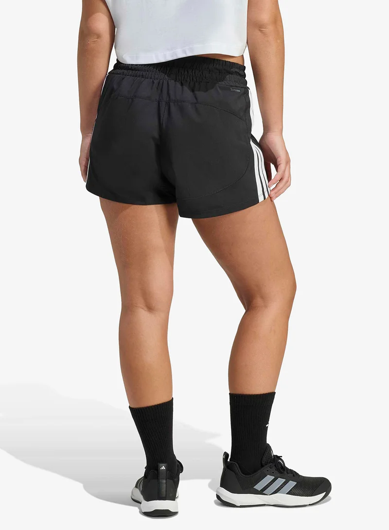 Adidas BLACK/WHITE 3" 3" Pacer Workout Woven High Rise Shorts for Women | Best Price UAE
