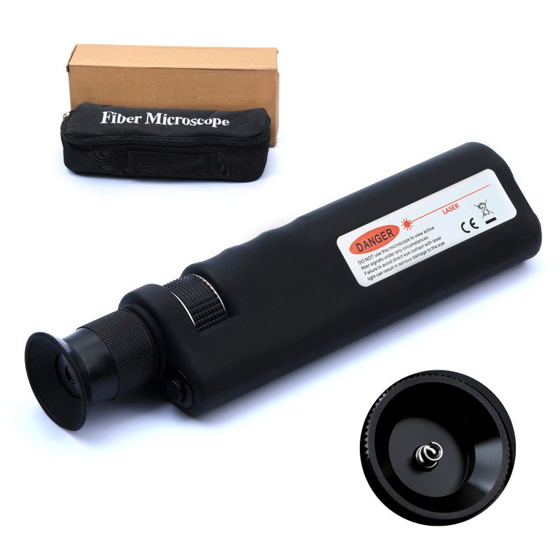Fiber Optic Inspection Microscope 400x LED Illumination Handheld Anti Slip Rubber SCLCFC Connection Fiber Cable Microscope Detector