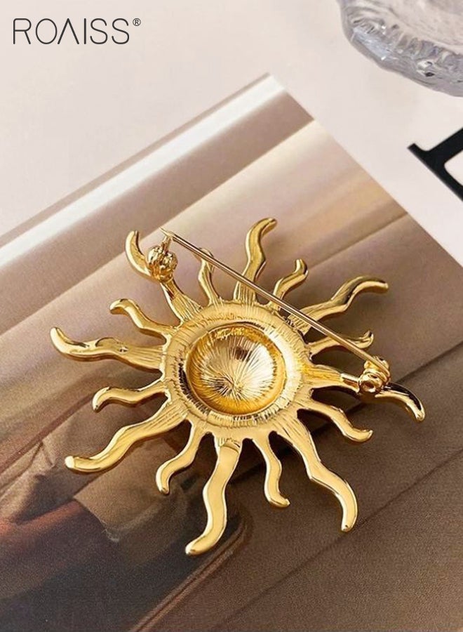 دبابيس عباد الشمس العتيقة المكونة من قطعتين، دبابيس بسيطة وعصرية، دبابيس مجوهرات بروش سترة نسائية، مناسبة للحفلات والارتداء اليومي