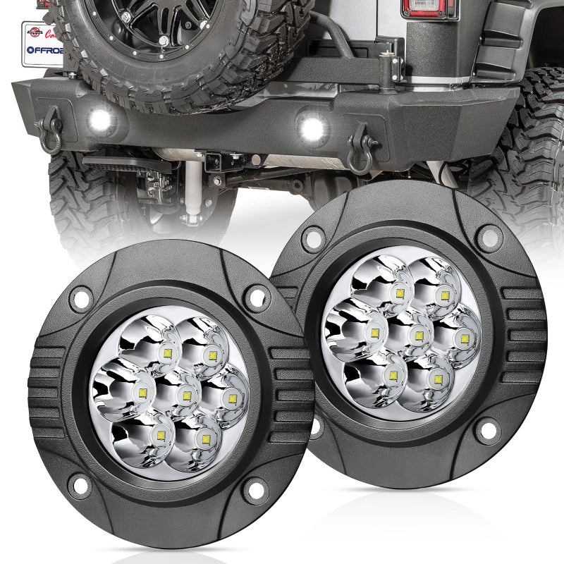 أضواء قيادة LED دائرية مثبتة على السطح 5 إنش 80 واط من OFFROADTOWN (قطعتان)