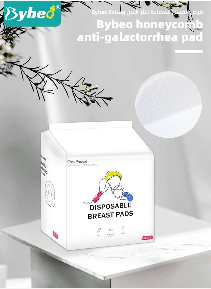 Bybeo 100 Count Disposable Nursing Pads For Breastfeeding, Ultra-Thin and Super-absorbent Breast Pads, Soft and Breathable Feeding Pads, 3D Shape Nipple covers, Individually Packaged  - Image 2