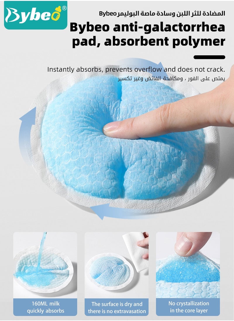 Bybeo - 100 Count Disposable Nursing Pads For Breastfeeding, Ultra-Thin and Super-absorbent Breast Pads, Soft and Breathable Feeding Pads, 3D Shape Nipple covers, Individually Packaged - Image 1
