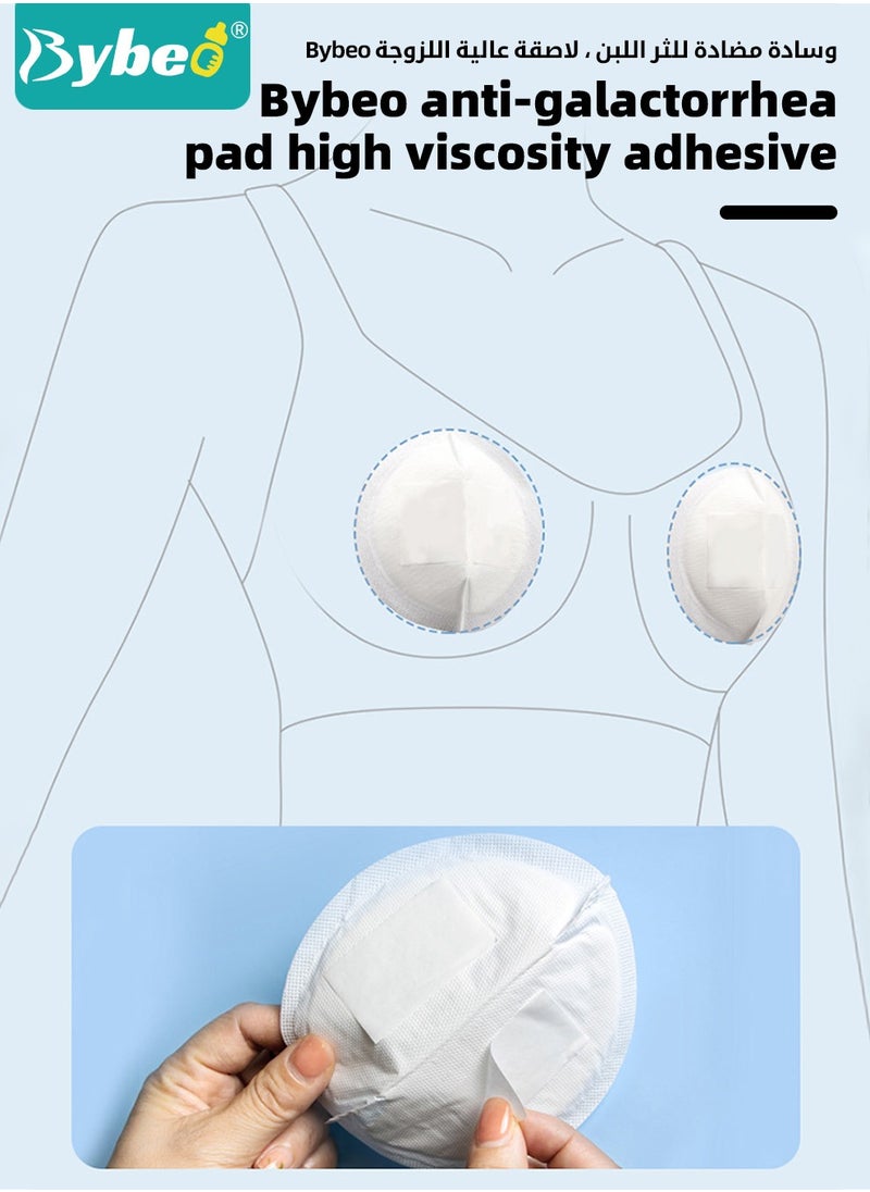Bybeo - 100 Count Disposable Nursing Pads For Breastfeeding, Ultra-Thin and Super-absorbent Breast Pads, Soft and Breathable Feeding Pads, 3D Shape Nipple covers, Individually Packaged - Image 1