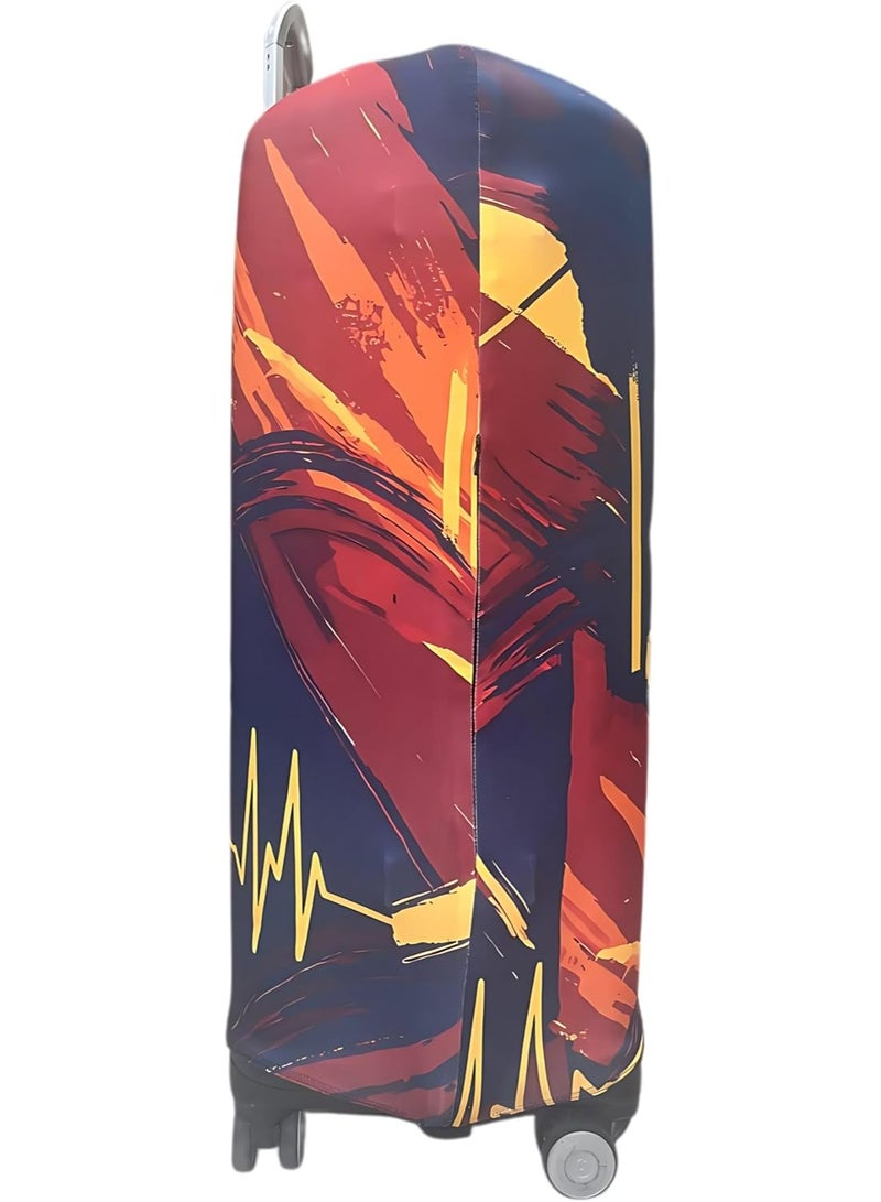 natOnat Travel Luggage Cover Protector - Suitcase Cover - Stretchy, Washable Spandex & Polyester - Protects Against Dirt & Scratches - Blaugrana Design - Fits 58-63 CM Height ( Medium ) - Image 4