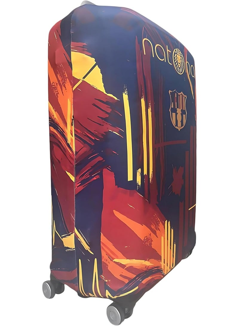 natOnat Travel Luggage Cover Protector - Suitcase Cover - Stretchy, Washable Spandex & Polyester - Protects Against Dirt & Scratches - Blaugrana Design - Fits 58-63 CM Height ( Medium ) - Image 3