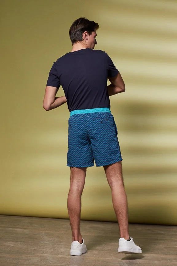 Vicomte A. Malone Dark Blue Monogram Swimshorts