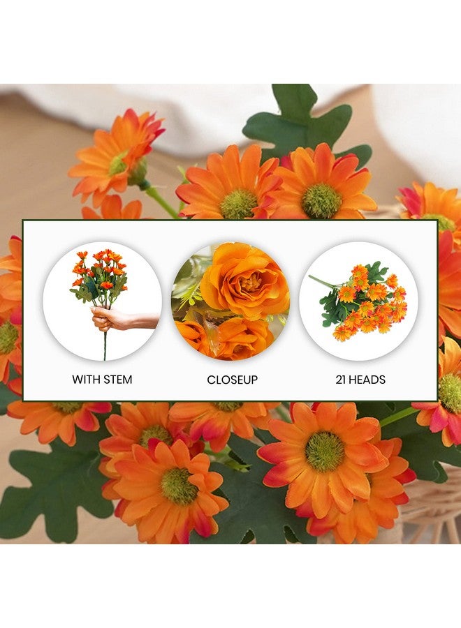 Art Street Artificial Flower Bunch Daisy Fake Flower Vintage Realistic Flowers for Home, Bedroom, Living Room & Office Decoration (Without Vase Pot) - Image 4