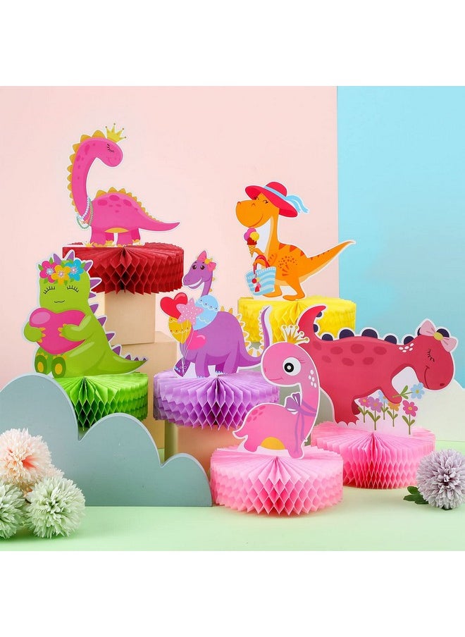 Leinuosen 9 Pcs Dinosaur Party Honeycomb Centerpieces Girls Dinosaur Center Piece For Table Decorations 3D Table Toppers Birthday Party Supplies For Baby Shower Decor Props  - Image 4