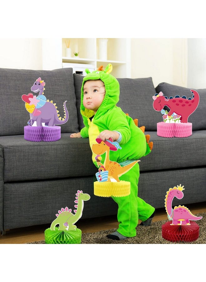 Leinuosen 9 Pcs Dinosaur Party Honeycomb Centerpieces Girls Dinosaur Center Piece For Table Decorations 3D Table Toppers Birthday Party Supplies For Baby Shower Decor Props  - Image 5