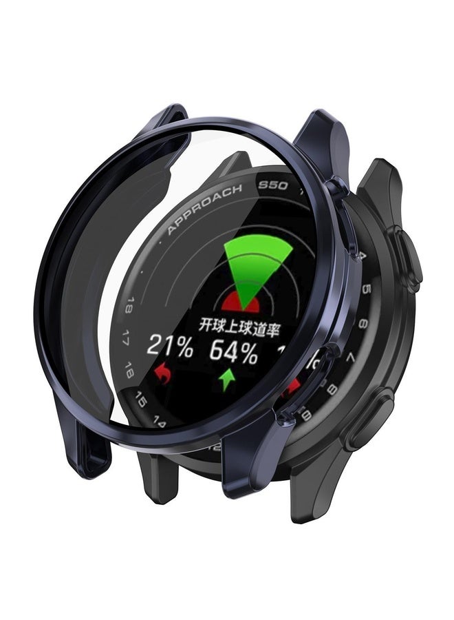 BURAQ For Garmin Approach S50 Electroplated TPU Full Coverage Watch Protective Case(Midnight Blue) - Image 1