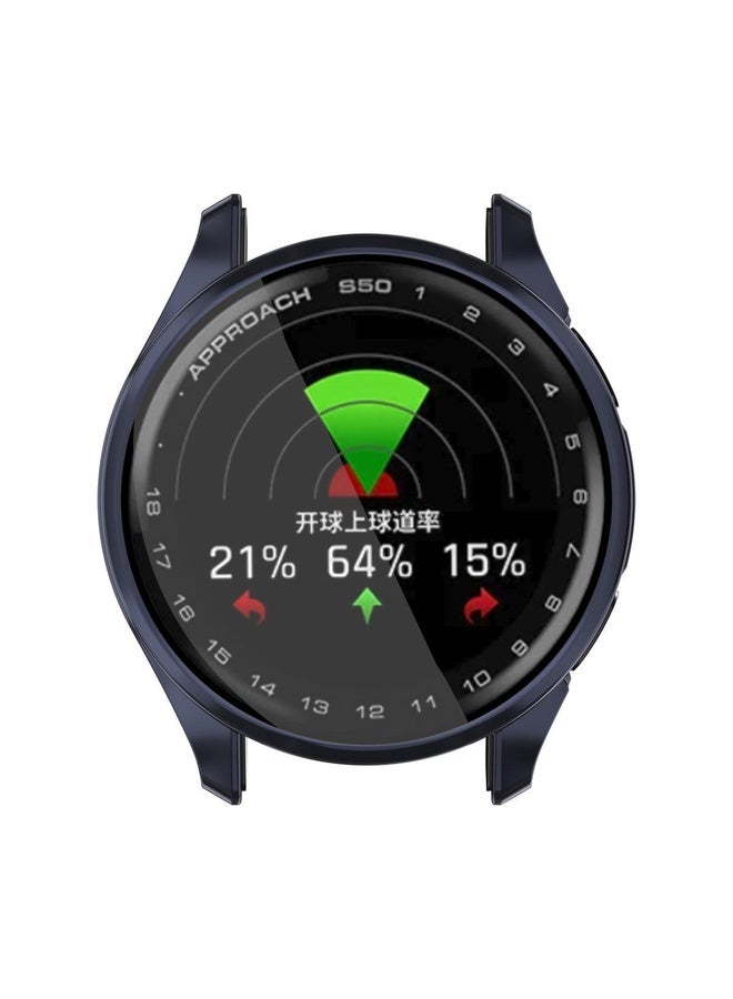 BURAQ For Garmin Approach S50 Electroplated TPU Full Coverage Watch Protective Case(Midnight Blue) - Image 4