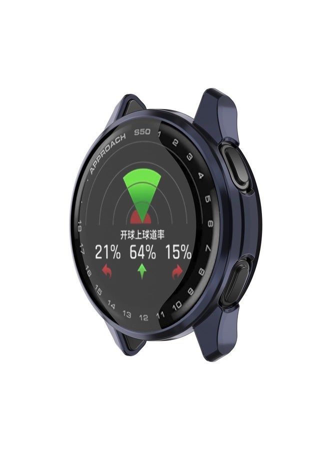 BURAQ For Garmin Approach S50 Electroplated TPU Full Coverage Watch Protective Case(Midnight Blue) - Image 2