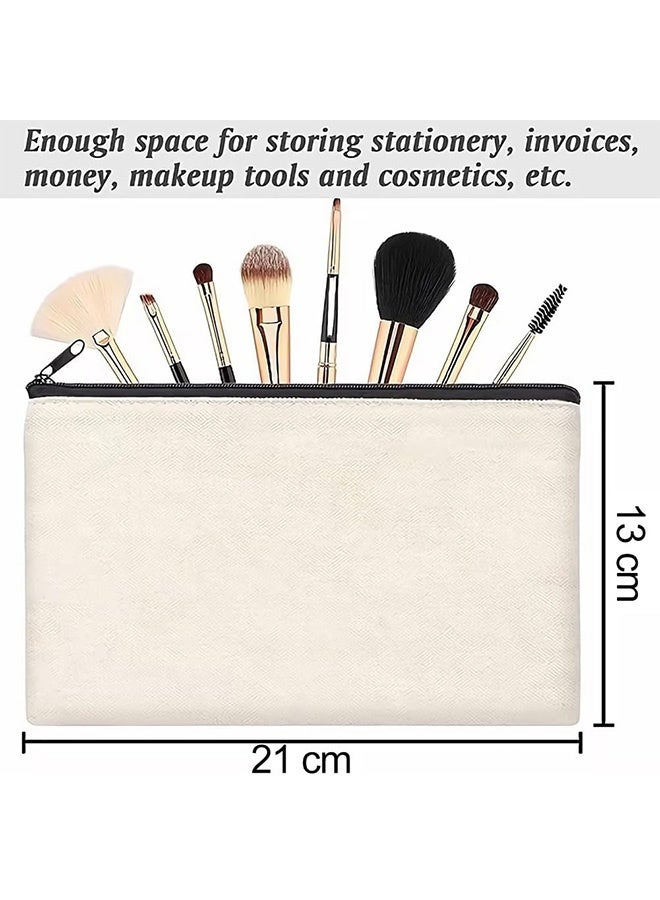 Peachjoy Blank Makeup Bags, 10 Pack Blank DIY Craft Bag, Multipurpose Cosmetic Bag with Zipper, Bulk Travel Toiletry Bag for Storage, Bulk Pencil Pouch (21 13 Cm)  - Image 3
