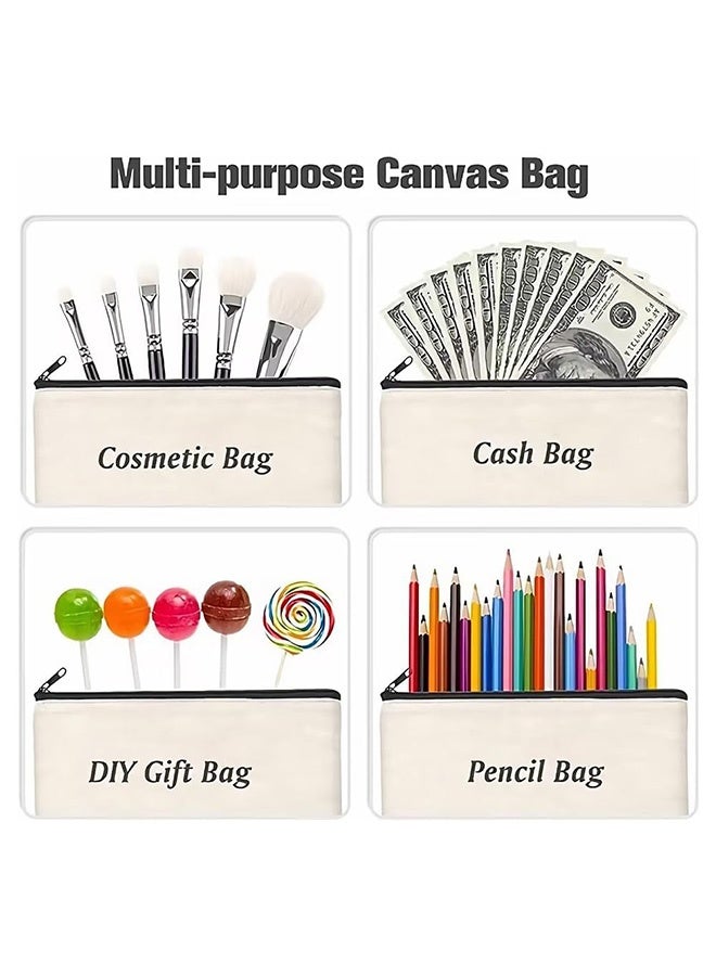 Peachjoy Blank Makeup Bags, 10 Pack Blank DIY Craft Bag, Multipurpose Cosmetic Bag with Zipper, Bulk Travel Toiletry Bag for Storage, Bulk Pencil Pouch (21 13 Cm)  - Image 4