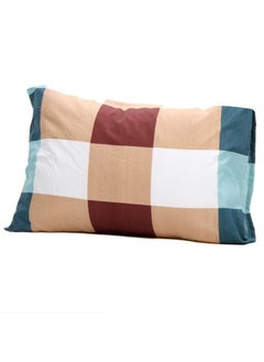 snooze Flat Bed Sheet set 2pcs, 180*230 cm+ Free Pillowcase, brown caro design  - Image 3