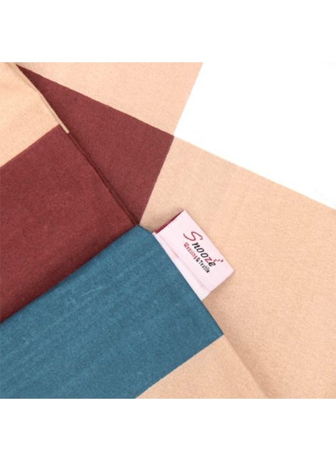 Flat Bed Sheet set 2pcs, 180*230 cm+ Free Pillowcase, brown caro design