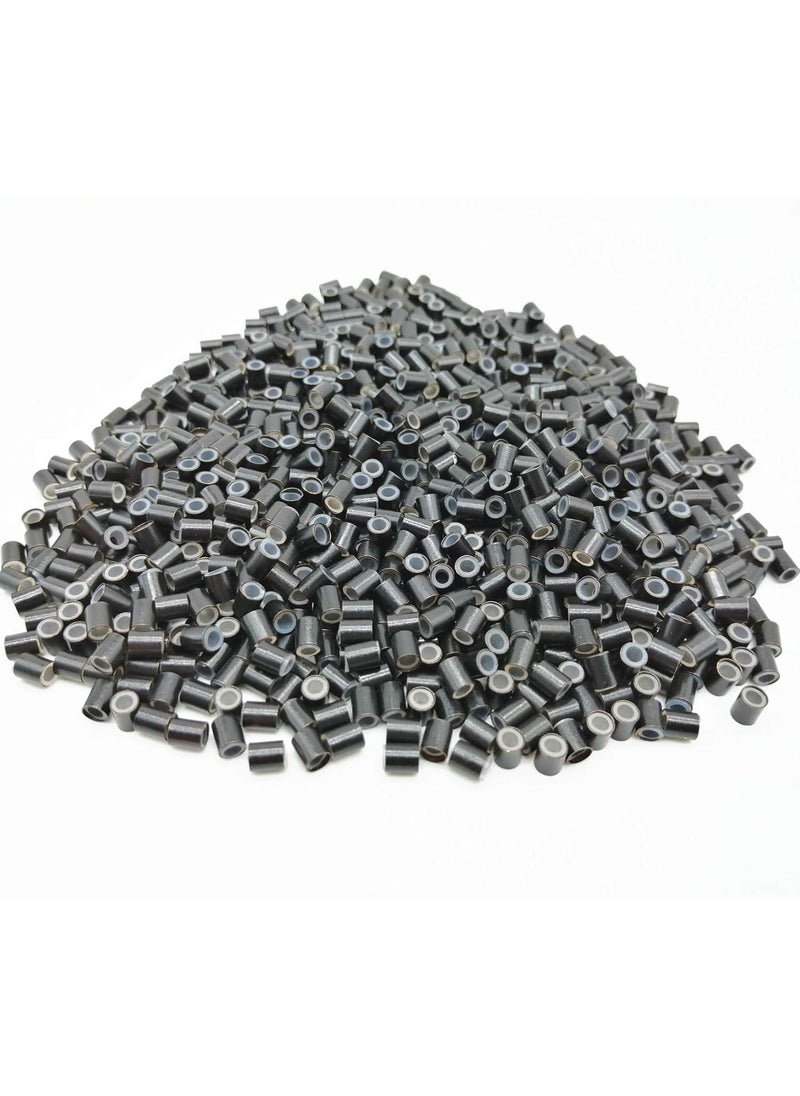 JLAN Hair Extentions Micro Rings Links Beads  34mm 1000pcs Lined Beads Copper  Silicone Materials Human Hair Extensions Tool for Feather Hair  Stick I Tip Hair  Micro Loop Hair 1 Black 