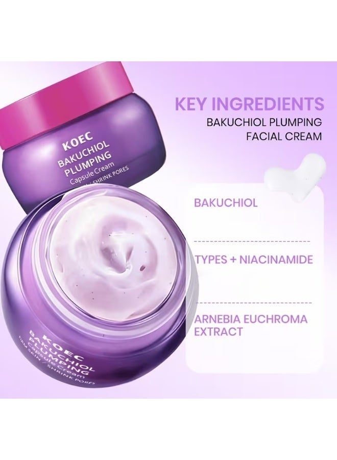 KOEC Cream for The Face, Bakuchiol Plumping Capsule Cream - A Skincare Cream in Capsule Form Featuring Niacinamide And Collagen for a Uniform Skin Tone And Intense Hydration - Moisturizing Cream That Hydrates, Perfect for Mother'S Day Gifts - Image 2