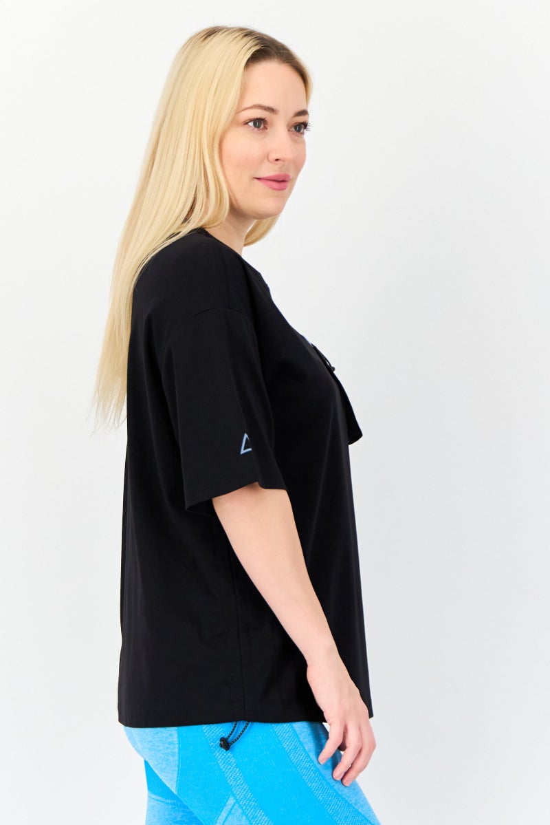 GIORDANO G-Motion Women Sportswear Fit Short Sleeve Outdoor Top, Black  - Image 4