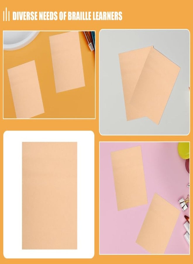 OATIPHO 20 Pcs Braille Cardboard Sheets - Durable Paper for 4 and Writing Boards Learning Supplies for Visually Impaired Schools Home Training Beige 11.8 x 9.4 in - Image 2