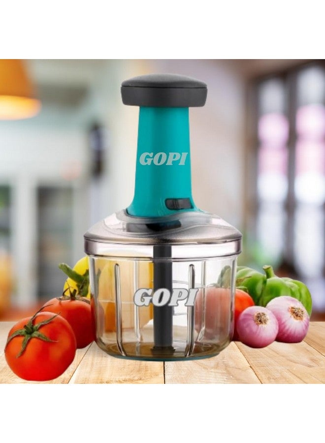 GOPI مفرمة جوبى بوش للاستخدام في المطبخ - قاطع خضروات، بصل، ثوم، زنجبيل، طماطم، وبطاطس يدوي بـ 5 شفرات، أداة مطبخ مدمجة وسهلة الاستخدام (A-1100 مل) - Image 1
