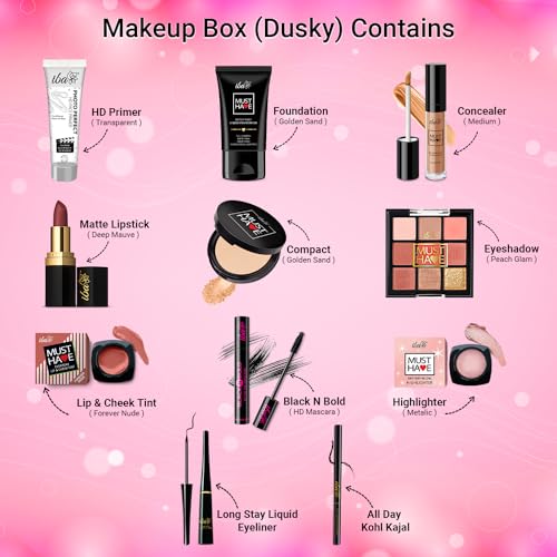Iba Must Have Complete Makeup Box for Women (Dusky) with 11 Essential Products | Waterproof | Bridal Makeup | Full Face Makeup | 100% Vegan & Cruelty Free - Image 3