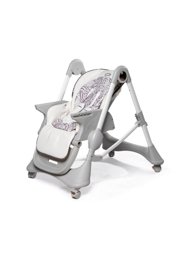 Kidilo Adjustable Baby Feeding Chair - High Chair with Detachable Tray, Reclining Backrest, Easy Clean Fabric, Foldable Design, Safe Harness, and Rolling Wheels for Easy Mobility - Image 5