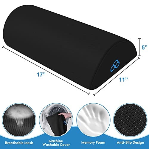 StepLively Foot Rest Ergonomic Pillow for Under Desk at Work, Anti-Fatigue Footrest Support Pillow for Fatigue & Pain Relief, Comfortable for Office Chair, Car Seat & Gaming Chair - Black - Image 2