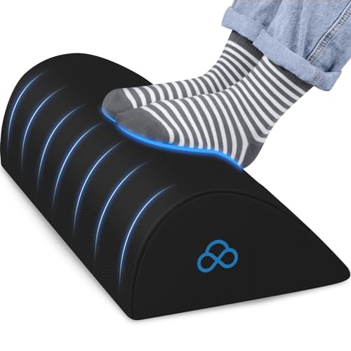 StepLively Foot Rest Ergonomic Pillow for Under Desk at Work, Anti-Fatigue Footrest Support Pillow for Fatigue & Pain Relief, Comfortable for Office Chair, Car Seat & Gaming Chair - Black - Image 1