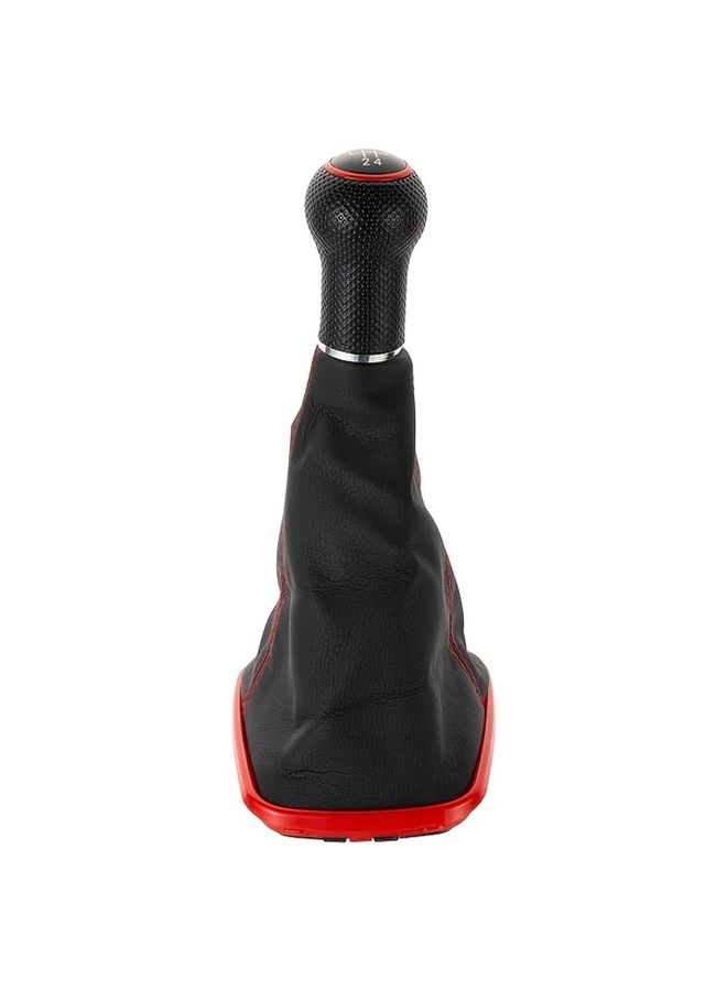 Black Blue Leather Gear Shift Dust Cover 5 Speed Manual Transmission Shift Lever Compatible With 12MM Installation Hole Diameter Shift Knob For Golf 4 MK4 GTI R32 Bora Jetta 5 Speed 12MM Gear Lever Handle Applicable 3BD 711 - Image 4
