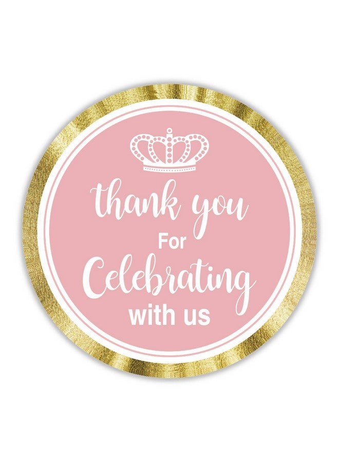 None/Brand ملصقات شكر بحجم 2 إنش للاحتفال معنا، ملصقات شكر وردية للأميرة الصغيرة لحفلات استقبال المولود، عيد الميلاد، الحفلات، أفكار تزيين هدايا الحفلات، عبوة من 50 - Image 1