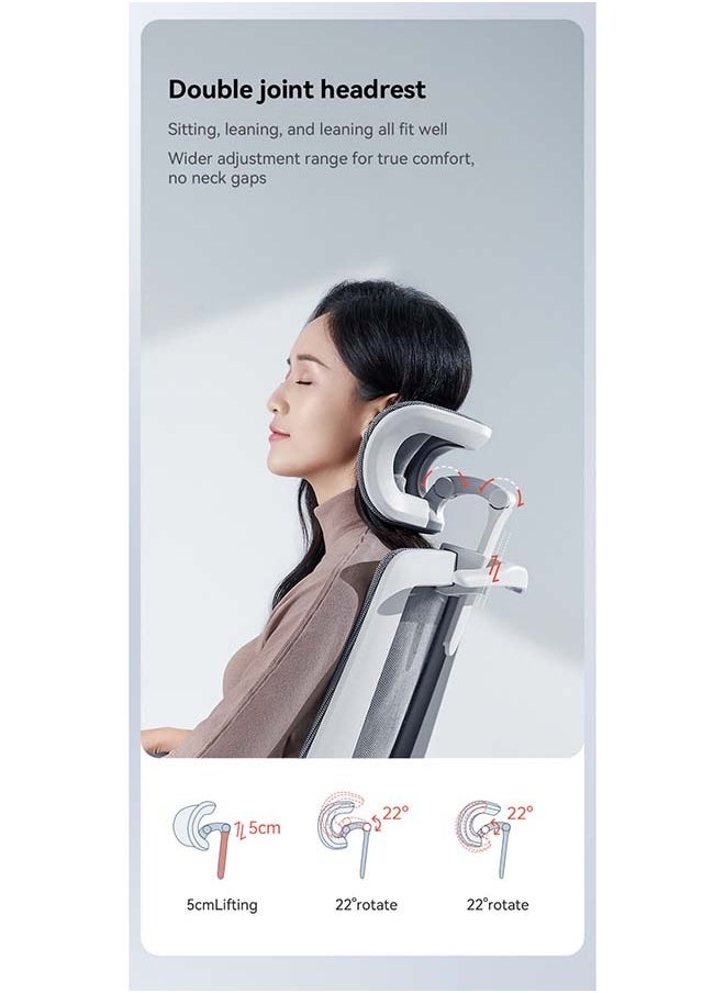 SIHOO - M59AS-201 Ergonomic Office Chair with Dual Back Design, Flip-Up Arms, Clothes Rack, Swivel Task Chair, Adjustable Height, Grey - Image 1