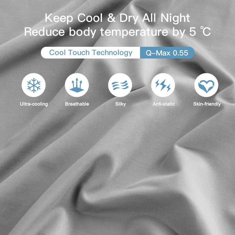اليجير حالات وسادة التبريد الأنيقة للنوم الساخن الياباني Q-Max> 0.55 وسادة تبريد القوس أغطية وسادة تبريد مرنة مزدوجة الجان - Image 3