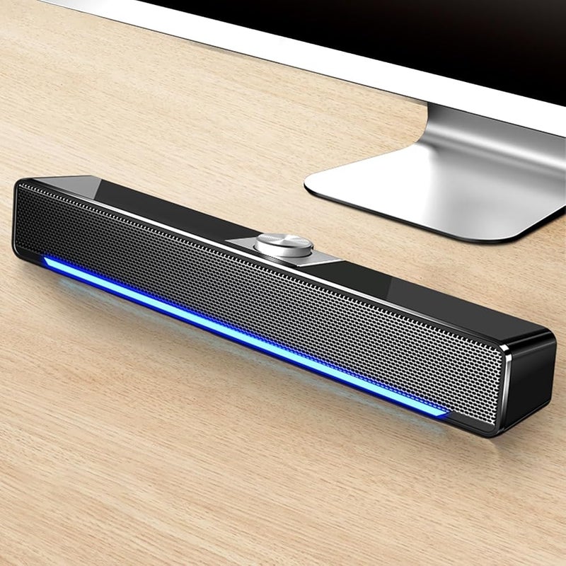LOOPITYS Bluetooth LED TV Sound Bar AUX Wired USB Speaker Home Theater System Surround SoundBar for TV PC Computer Speakers. - Image 1