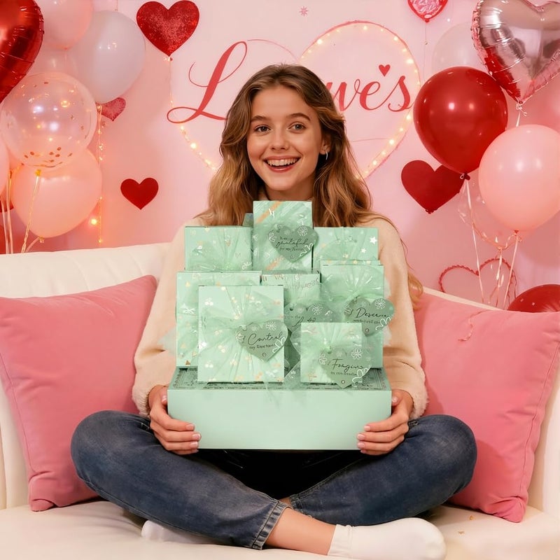 Qinline Teen Girl Gifts Trendy Stuff Set - 10 Pcs Wrapped Easter Basket Stuffers for Teenage Girls, Makeup Gift Box w/Positive Affirmation Cards & Empowering Challenges, Birthday Gifts for Tween & Teen Girls - Image 3