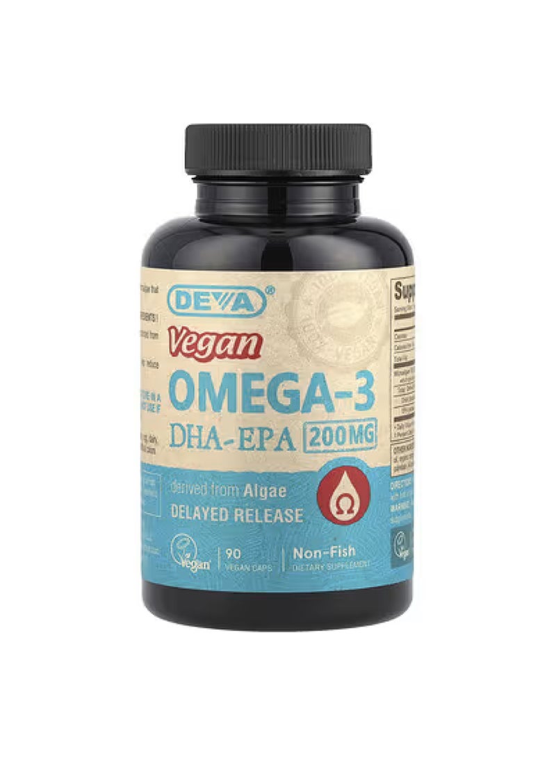 Deva Vegan Omega-3 DHA-EPA, Delayed Release, 200 mg, 90 Vegan Caps