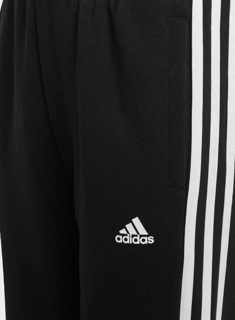 Adidas Kids 3 Stripe Essential Fleece Sweatpants