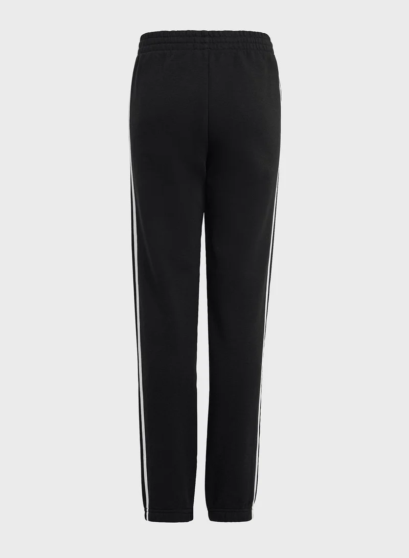 Adidas Kids 3 Stripe Essential Fleece Sweatpants