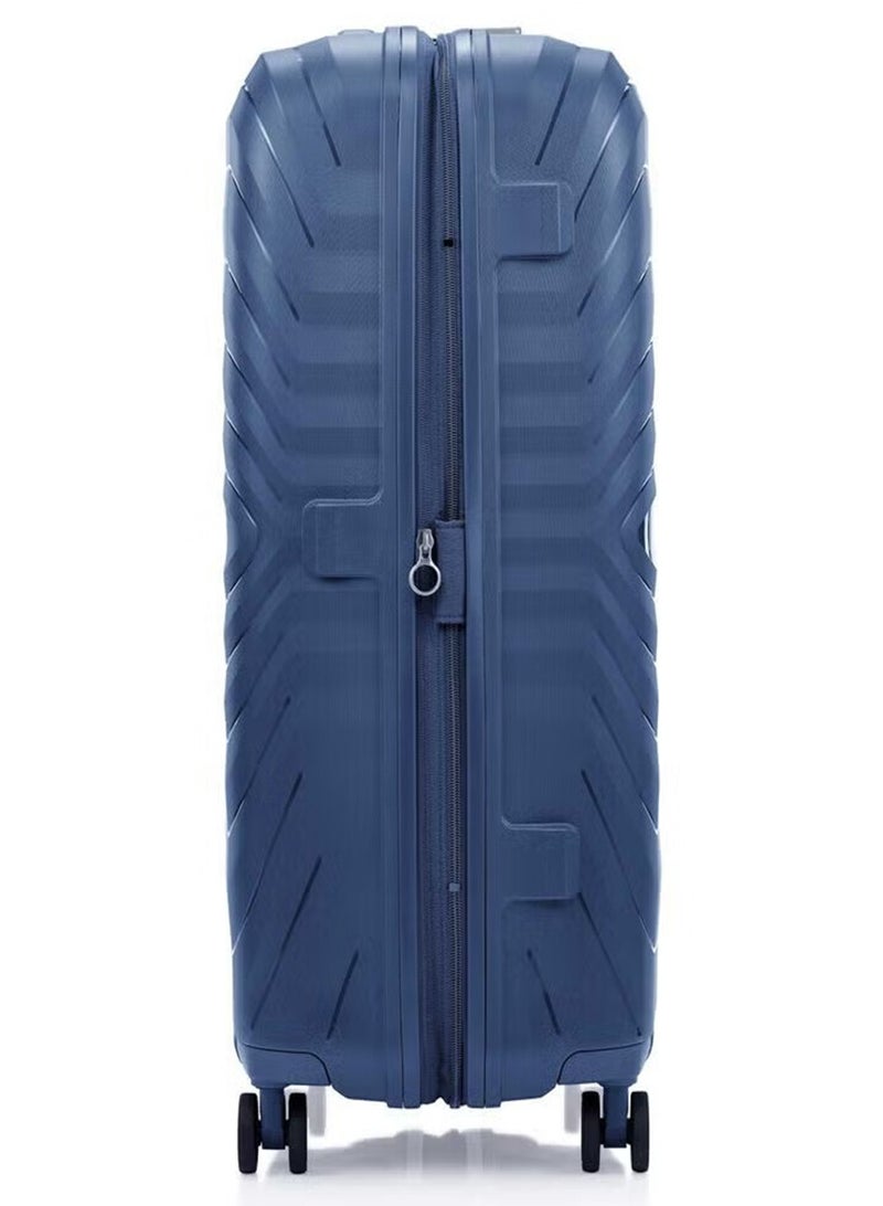 Samsonite حقيبة أوكتولايت نيو بحجم تسجيل الدخول 81 سم / 30 بوصة، 4 عجلات دوارة، سطح صلب، بولي بروبيلين، أزرق | قفل تركيبي TSA | قابلة للتوسع | سحاب أمان مضاد للسرقة | جيب شبكي داخلي - ضمان دولي لمدة 3 سنوات - Image 4