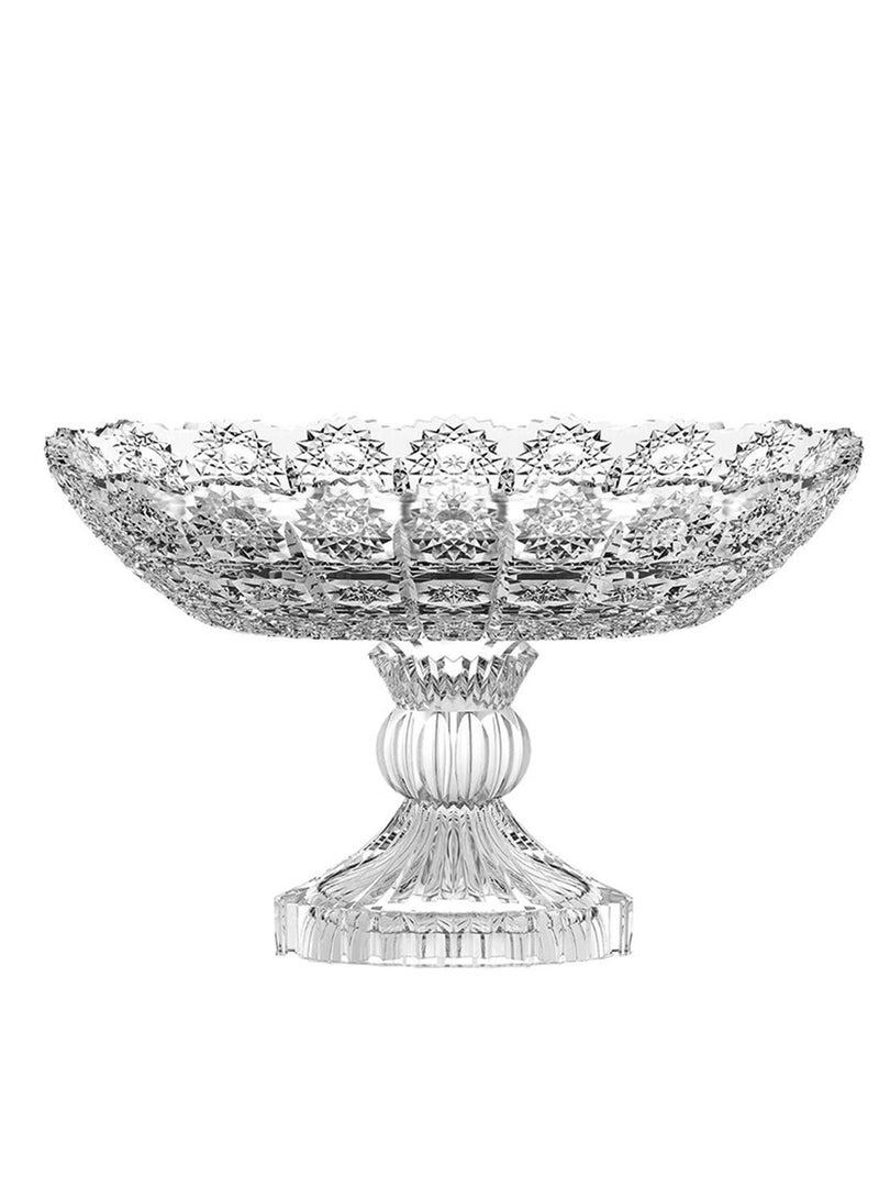 وعاء فاكهة زجاجي، ٢٧.٥ سم - طاولة طعام، وعاء زجاجي، أوعية تقديم الطعام، وعاء فاكهة زجاجي، أوعية بتصميم زهور شائكة، أوعية خضراوات، أوعية تقديم، وعاء سلطة - Image 1