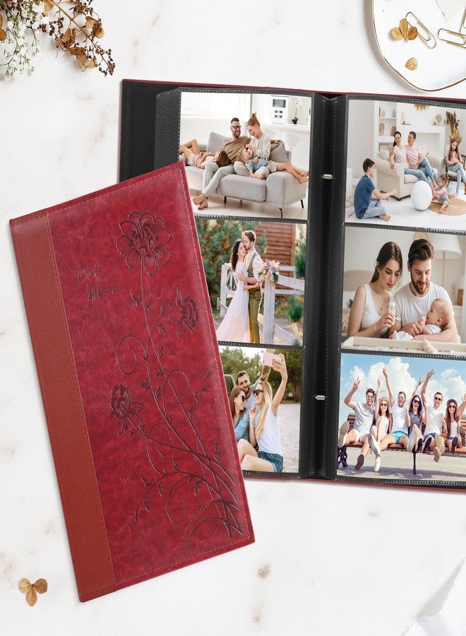 آرت ماج ألبوم صور Artmag 4x6، 300 صورة، غطاء جلدي كبير السعة، ألبومات صور زفاف عائلية، يحمل 300 صورة أفقية 4x6 (أحمر) - Image 4