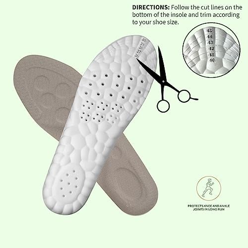 GREEMITO 4D Foam insole for shoes men and Women,Replacement Shoe Inserts for Sports Shoes, Walking, Running, Sports, Formal & Safety Shoes insoles (1 pair) (MALE (Large) 40-45) - Image 2
