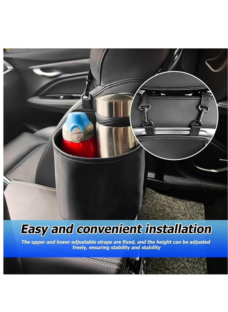SYOSI Car Storage Bag Car Seat Back Hanging Organizer Bag Large PU Leather Multifunctional Hanging Storage Pocket for Drink Water Bottle Baby Stuff Auto Interior Hanging Placement Bag Storage Organizer - Image 2