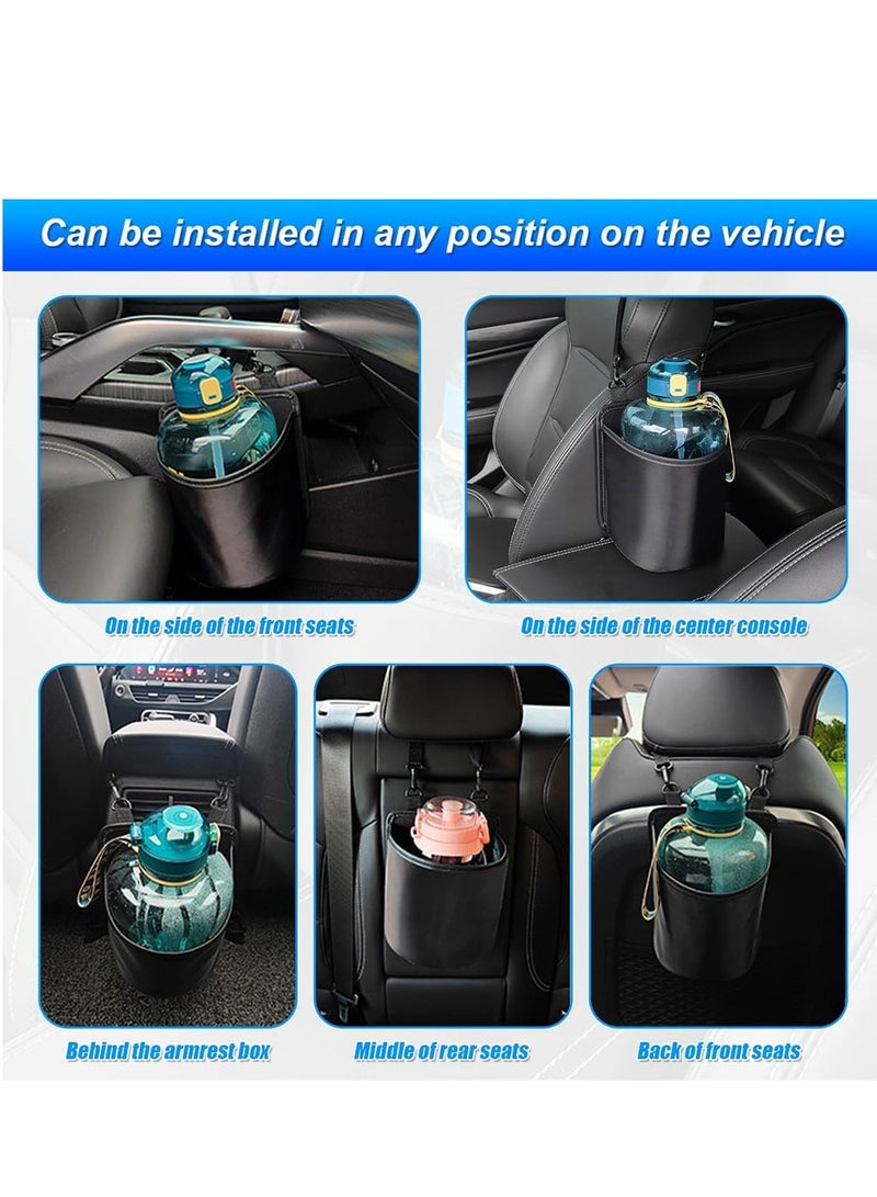 SYOSI Car Storage Bag Car Seat Back Hanging Organizer Bag Large PU Leather Multifunctional Hanging Storage Pocket for Drink Water Bottle Baby Stuff Auto Interior Hanging Placement Bag Storage Organizer - Image 3