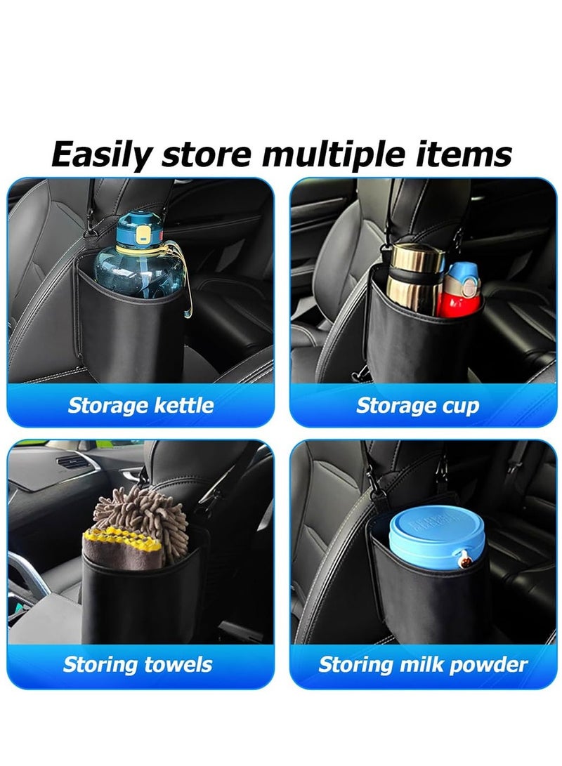SYOSI Car Storage Bag Car Seat Back Hanging Organizer Bag Large PU Leather Multifunctional Hanging Storage Pocket for Drink Water Bottle Baby Stuff Auto Interior Hanging Placement Bag Storage Organizer - Image 4