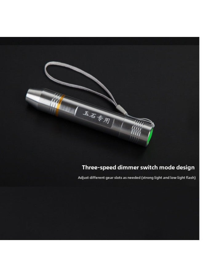According To The Jade Flashlight Charging Super Bright Bright Gem Jade Professional Jewelry Stone Special Identification Yellow White Purple Light-Color:Yellow Light +18650 Battery + Charger + Gift Box  - Image 4