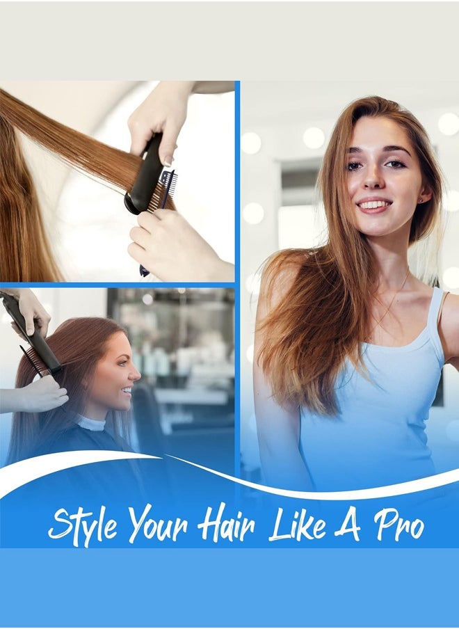 Generic Flat Iron Straightening Comb,Folding Flat Comb Salon Hair Brush Comb Hairdressing Styling Hair Straightener,Hair Styling Comb Styling Comb V-Shaped Straightening Comb For Knotty Hair  - Image 2