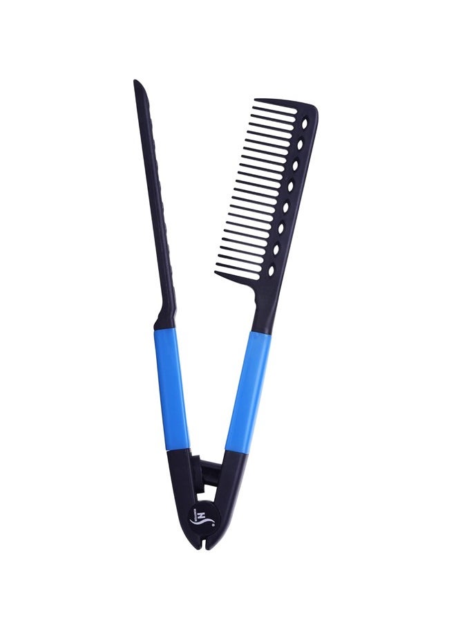 Generic Flat Iron Straightening Comb,Folding Flat Comb Salon Hair Brush Comb Hairdressing Styling Hair Straightener,Hair Styling Comb Styling Comb V-Shaped Straightening Comb For Knotty Hair  - Image 1